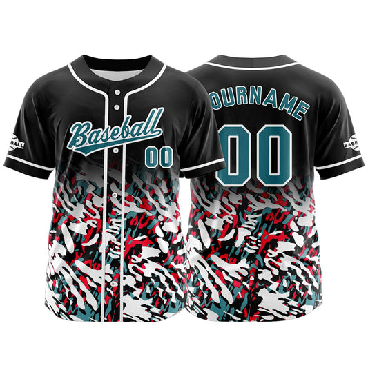 Custom Black White Button Down Baseball Jersey for Men Women Adult Youth Print Name Number Logo