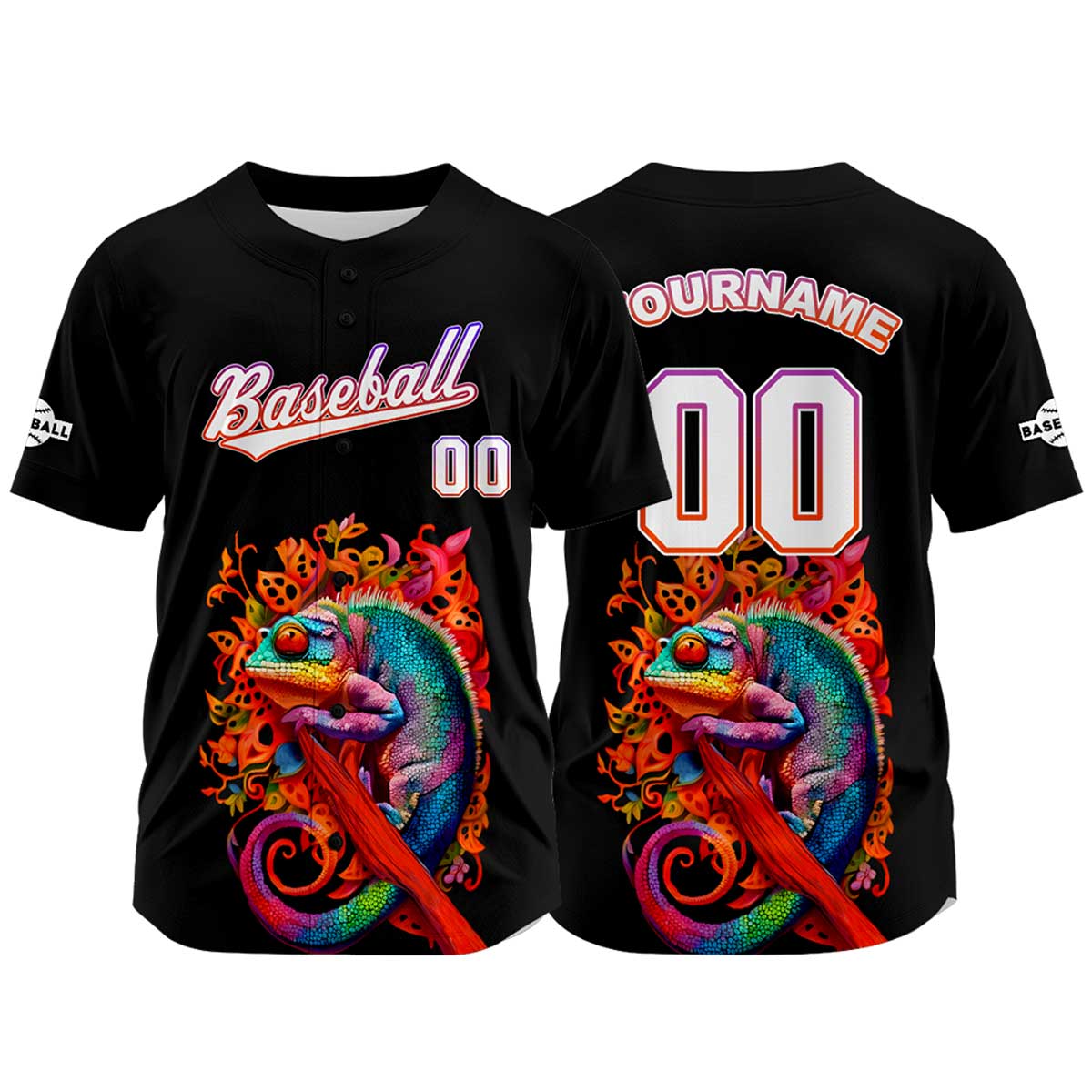 Custom Black Baseball Jersey Print Personalized Name, Number and Logo