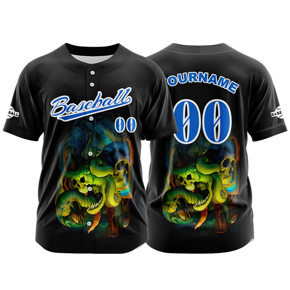 Custom Black Button Down Baseball Jersey for Men Women Adult Youth Print Name Number Logo