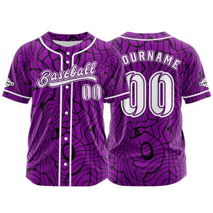 Custom Purple Button Down Baseball Jersey for Men Women Adult Youth Print Name Number Logo