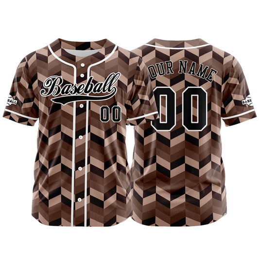 Custom Brown Button Down Baseball Jersey for Men Women Adult Youth Print Name Number Logo