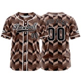 Custom Brown Button Down Baseball Jersey for Men Women Adult Youth Print Name Number Logo