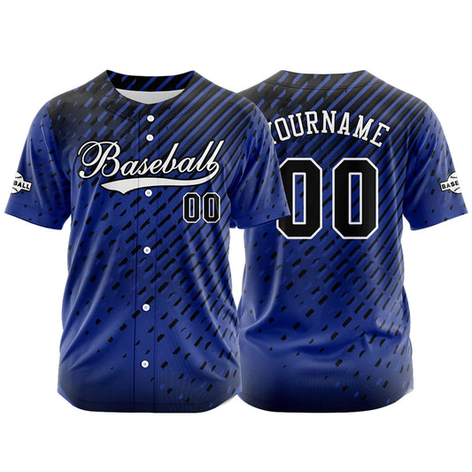 Custom Blue Button Down Baseball Jersey for Men Women Adult Youth Print Name Number Logo