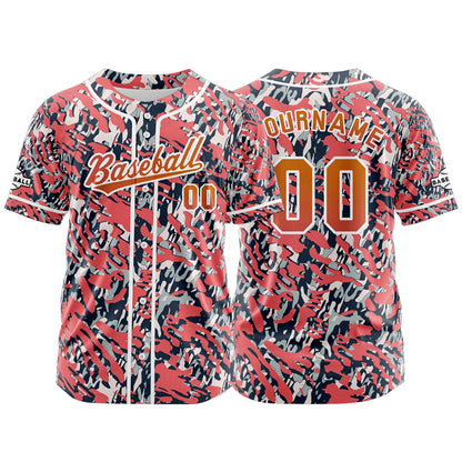 Custom Pink Button Down Baseball Jersey for Men Women Adult Youth Print Name Number Logo