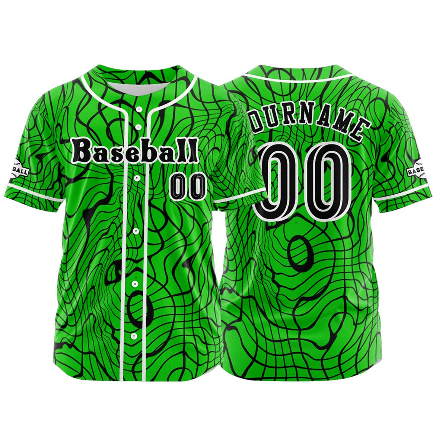 Custom Green Button Down Baseball Jersey for Men Women Adult Youth Print Name Number Logo