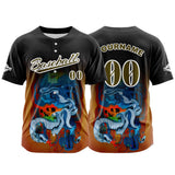 Custom Black Button Down Baseball Jersey for Men Women Adult Youth Print Name Number Logo