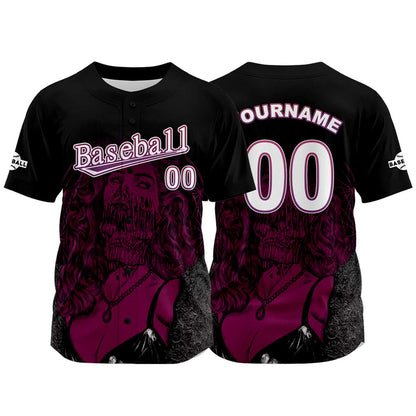 Custom Black Baseball Jersey Print Personalized Name, Number and Logo