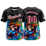 Custom Black Button Down Baseball Jersey for Men Women Adult Youth Print Name Number Logo