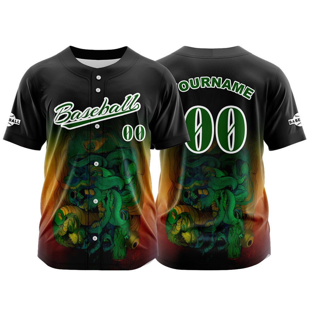 Custom Black Button Down Baseball Jersey for Men Women Adult Youth Print Name Number Logo