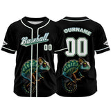 Custom Black Baseball Jersey Print Personalized Name, Number and Logo