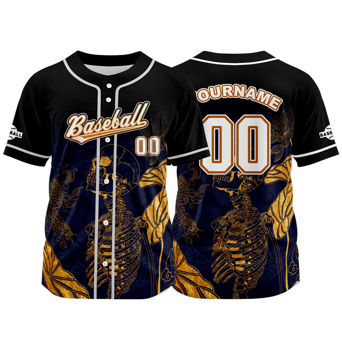Custom Black Button Down Baseball Jersey for Men Women Adult Youth Print Name Number Logo