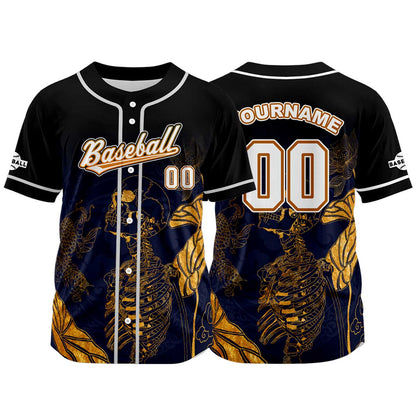 Custom Black Button Down Baseball Jersey for Men Women Adult Youth Print Name Number Logo
