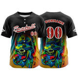 Custom Black Button Down Baseball Jersey for Men Women Adult Youth Print Name Number Logo