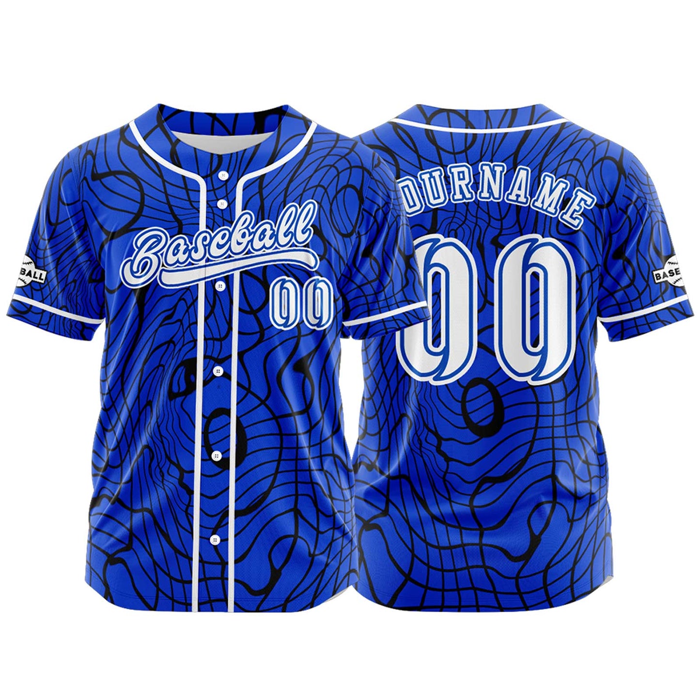 Custom Blue Button Down Baseball Jersey for Men Women Adult Youth Print Name Number Logo