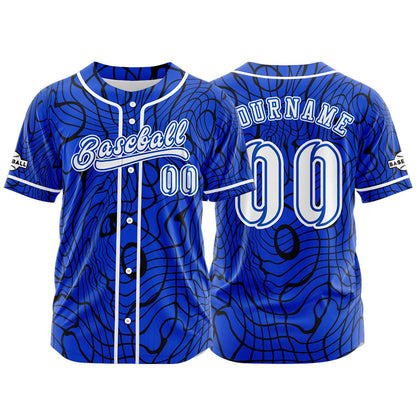 Custom Blue Button Down Baseball Jersey for Men Women Adult Youth Print Name Number Logo