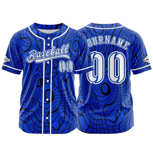 Custom Blue Button Down Baseball Jersey for Men Women Adult Youth Print Name Number Logo