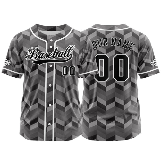 Custom Grey Button Down Baseball Jersey for Men Women Adult Youth Print Name Number Logo