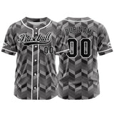 Custom Grey Button Down Baseball Jersey for Men Women Adult Youth Print Name Number Logo