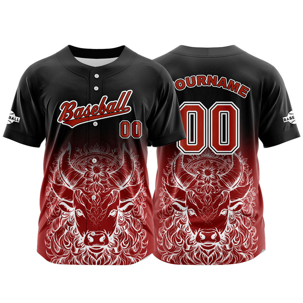 Custom Black Button Down Baseball Jersey for Men Women Adult Youth Print Name Number Logo