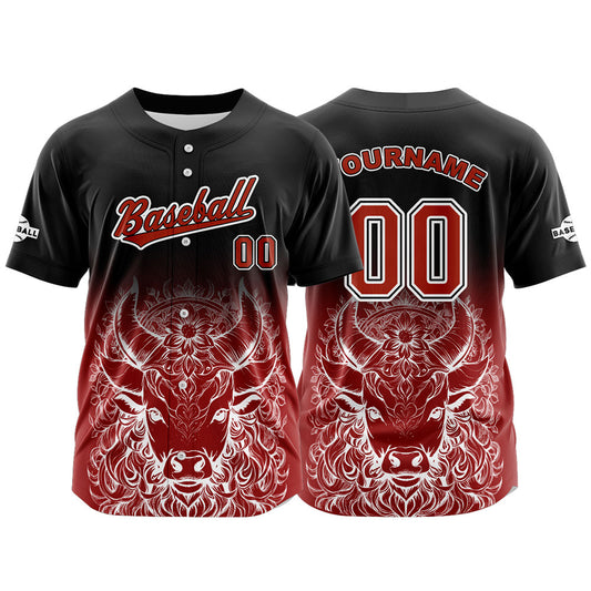 Custom Black Button Down Baseball Jersey for Men Women Adult Youth Print Name Number Logo
