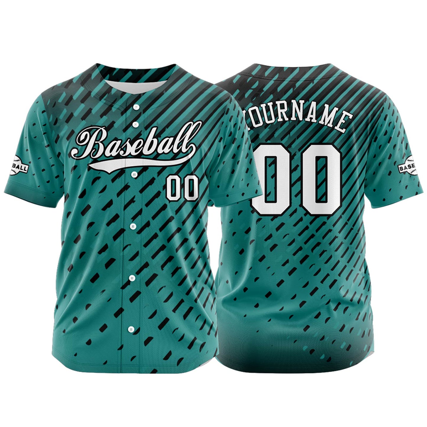 Custom Teal Button Down Baseball Jersey for Men Women Adult Youth Print Name Number Logo