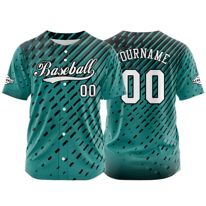 Custom Teal Button Down Baseball Jersey for Men Women Adult Youth Print Name Number Logo