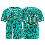 Custom Cyan Button Down Baseball Jersey for Men Women Adult Youth Print Name Number Logo