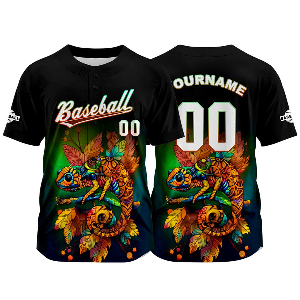Custom Black Baseball Jersey Print Personalized Name, Number and Logo
