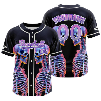 Custom Navy Button Down Baseball Jersey for Men Women Adult Youth Print Name Number Logo