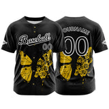 Custom Black Button Down Baseball Jersey for Men Women Adult Youth Print Name Number Logo