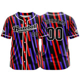 Custom Black Red Button Down Baseball Jersey for Men Women Adult Youth Print Name Number Logo