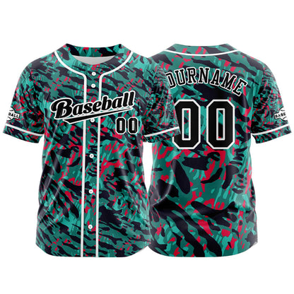 Custom Green Button Down Baseball Jersey for Men Women Adult Youth Print Name Number Logo