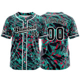 Custom Green Button Down Baseball Jersey for Men Women Adult Youth Print Name Number Logo