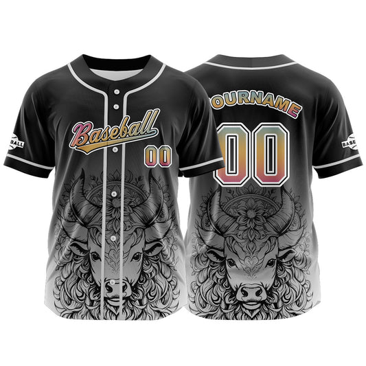 Custom Black Button Down Baseball Jersey for Men Women Adult Youth Print Name Number Logo