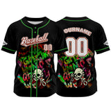 Custom Black Button Down Baseball Jersey for Men Women Adult Youth Print Name Number Logo