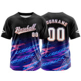Custom Black Blue Button Down Baseball Jersey for Men Women Adult Youth Print Name Number Logo