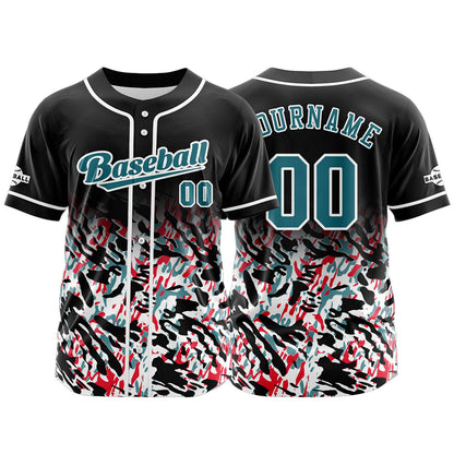 Custom Black Button Down Baseball Jersey for Men Women Adult Youth Print Name Number Logo