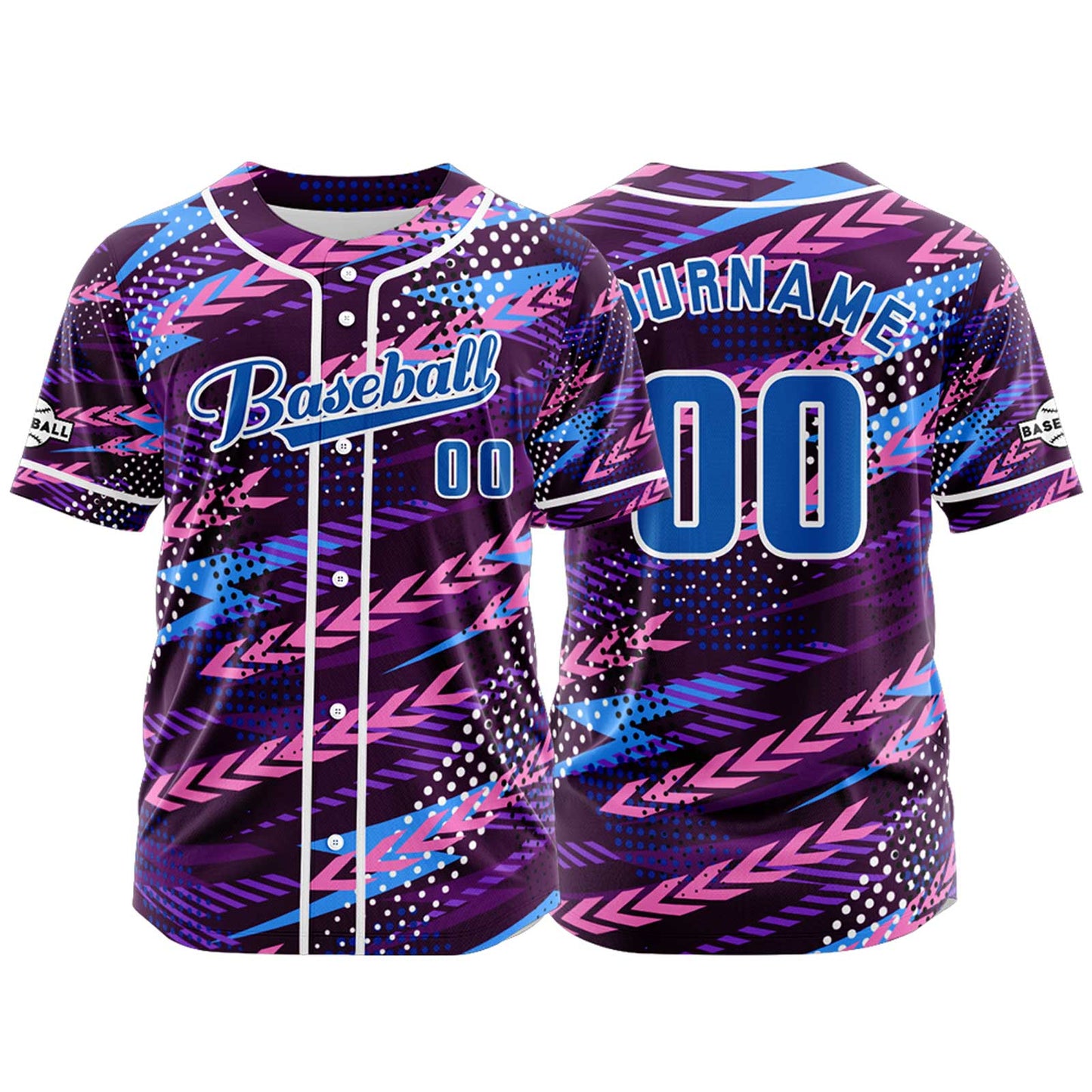 Custom Purple Button Down Baseball Jersey for Men Women Adult Youth Print Name Number Logo