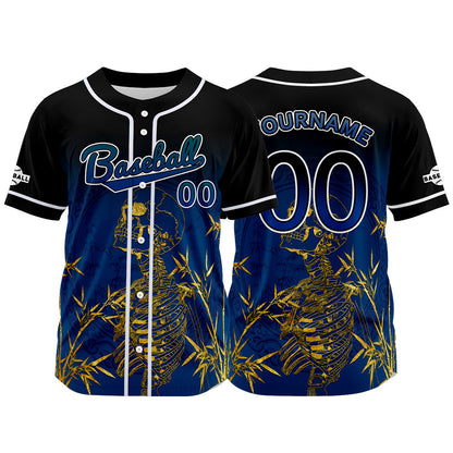 Custom Black Button Down Baseball Jersey for Men Women Adult Youth Print Name Number Logo