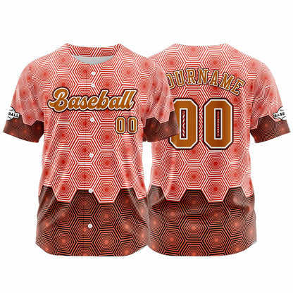Custom Pink Button Down Baseball Jersey for Men Women Adult Youth Print Name Number Logo