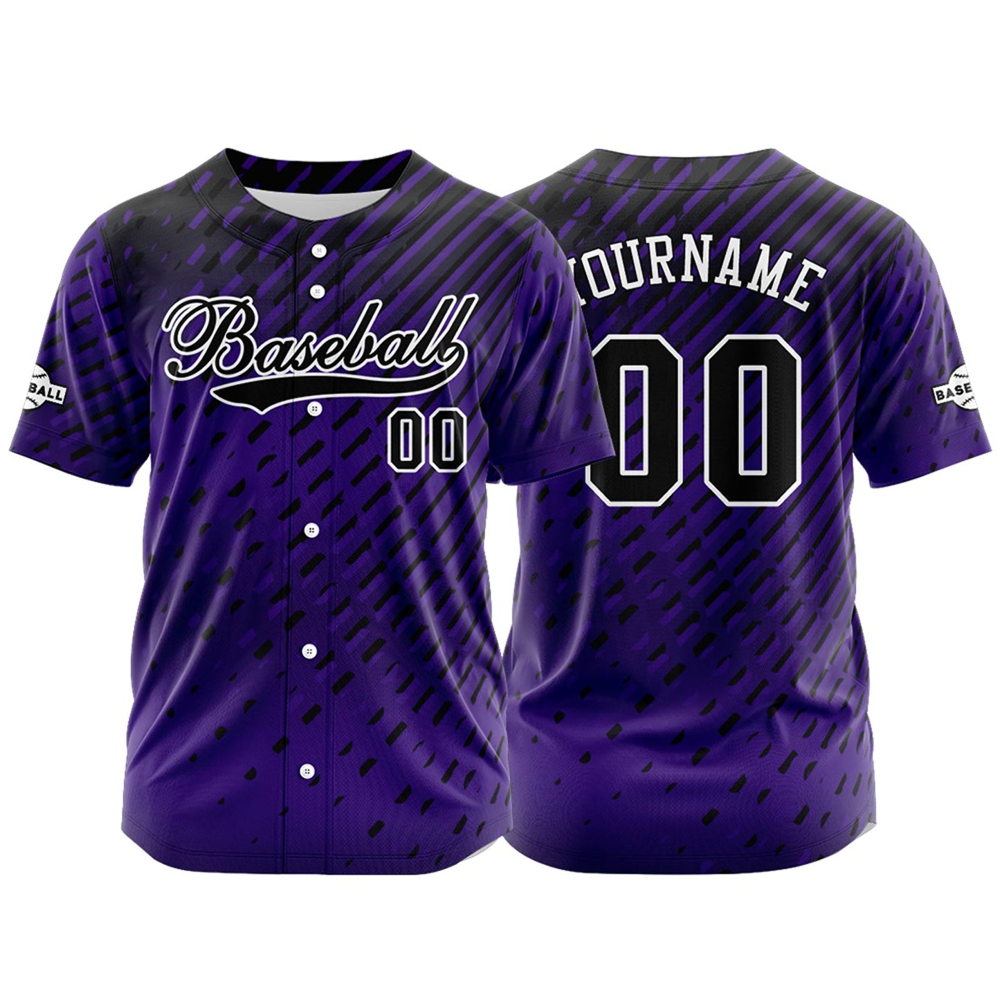 Custom Purple Button Down Baseball Jersey for Men Women Adult Youth Print Name Number Logo