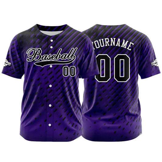 Custom Purple Button Down Baseball Jersey for Men Women Adult Youth Print Name Number Logo