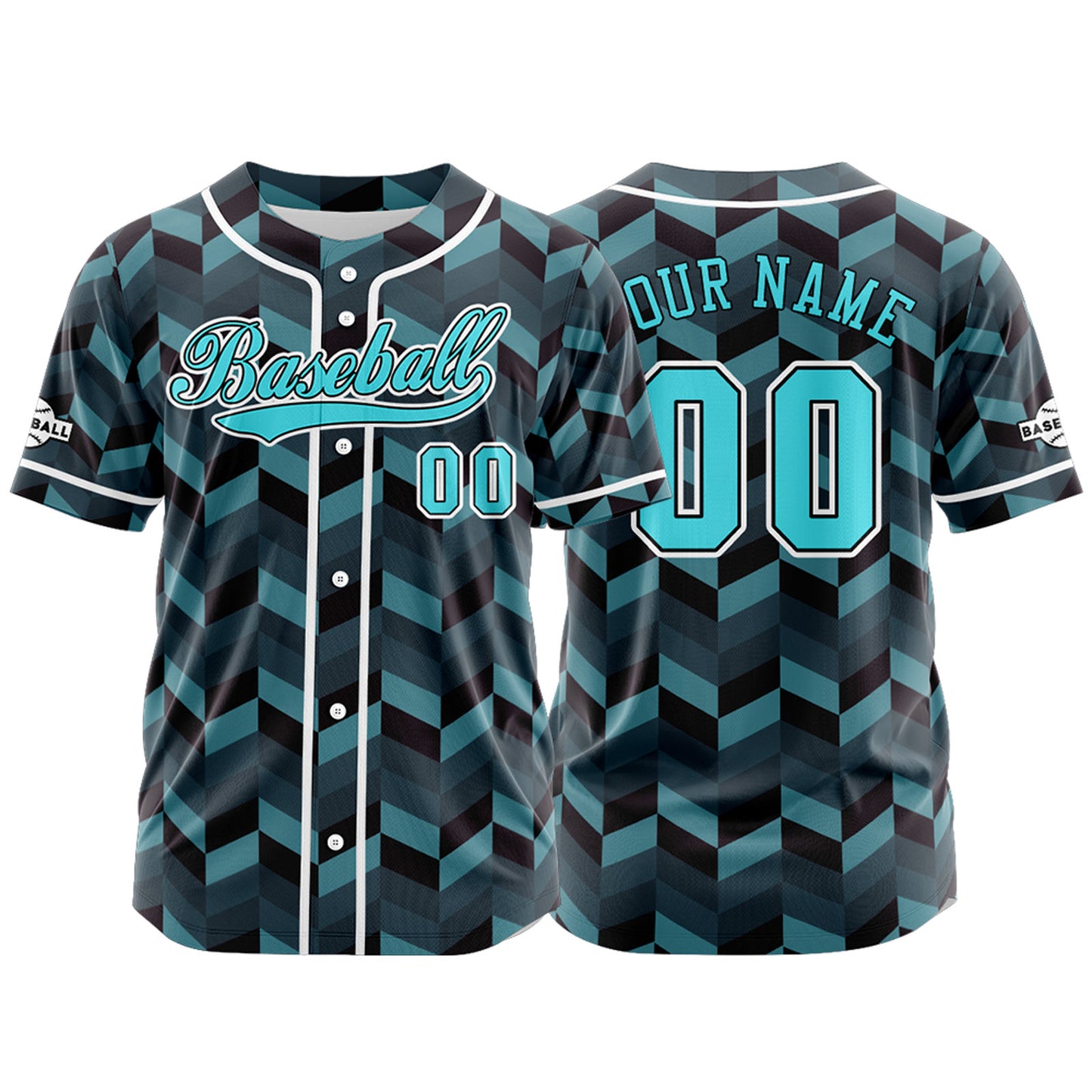 Custom Blue Button Down Baseball Jersey for Men Women Adult Youth Print Name Number Logo