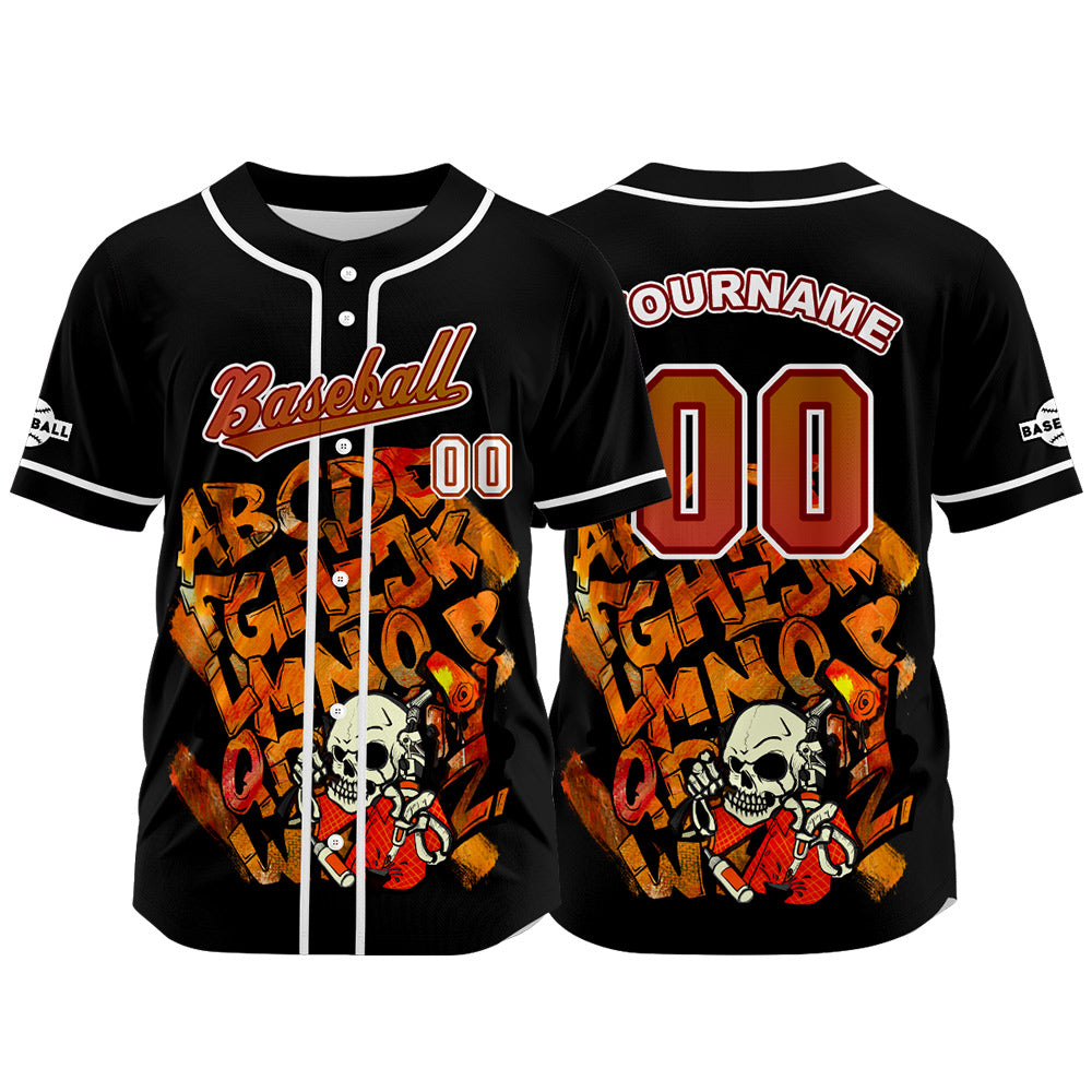 Custom Black Button Down Baseball Jersey for Men Women Adult Youth Print Name Number Logo
