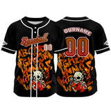 Custom Black Button Down Baseball Jersey for Men Women Adult Youth Print Name Number Logo