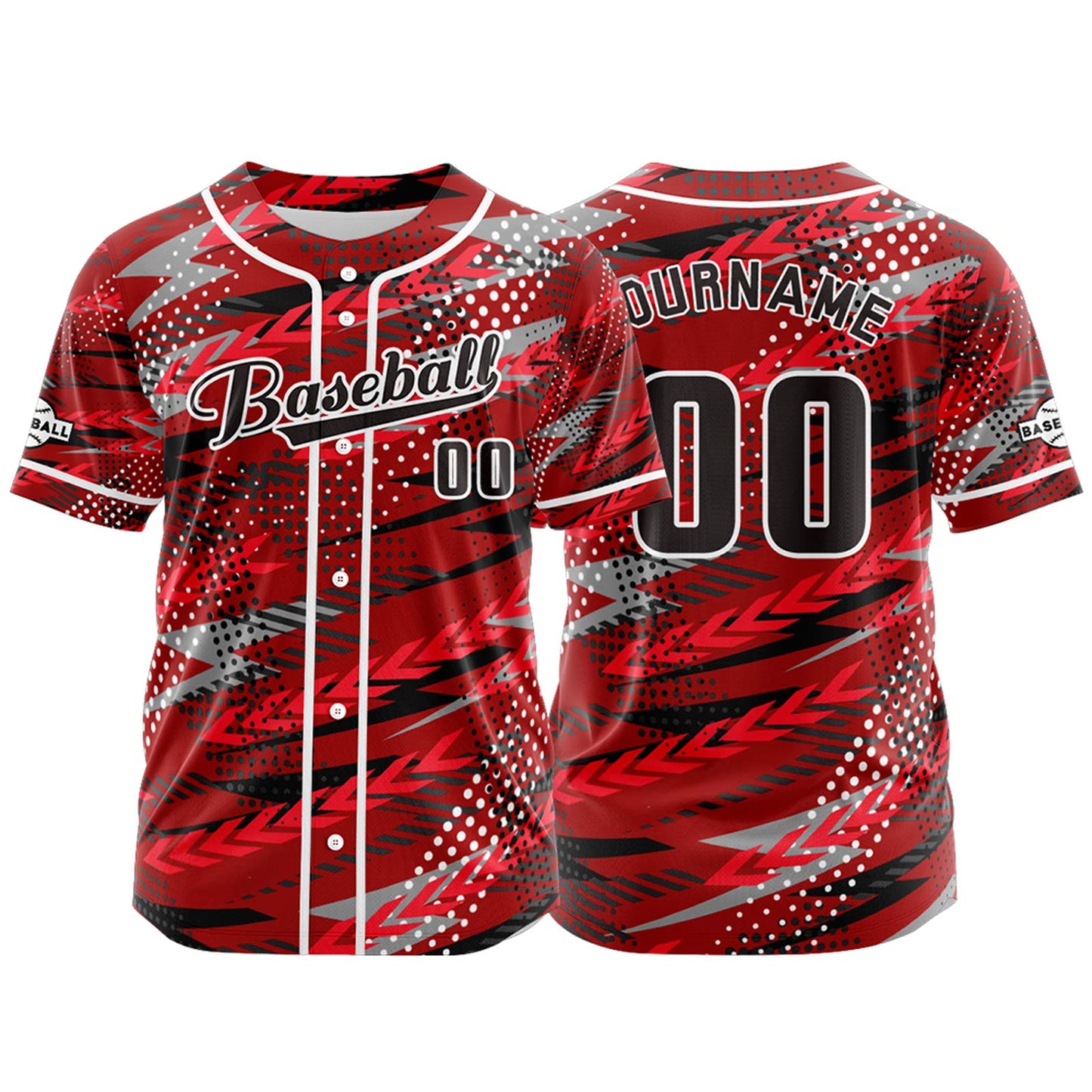 Custom Red Button Down Baseball Jersey for Men Women Adult Youth Print Name Number Logo