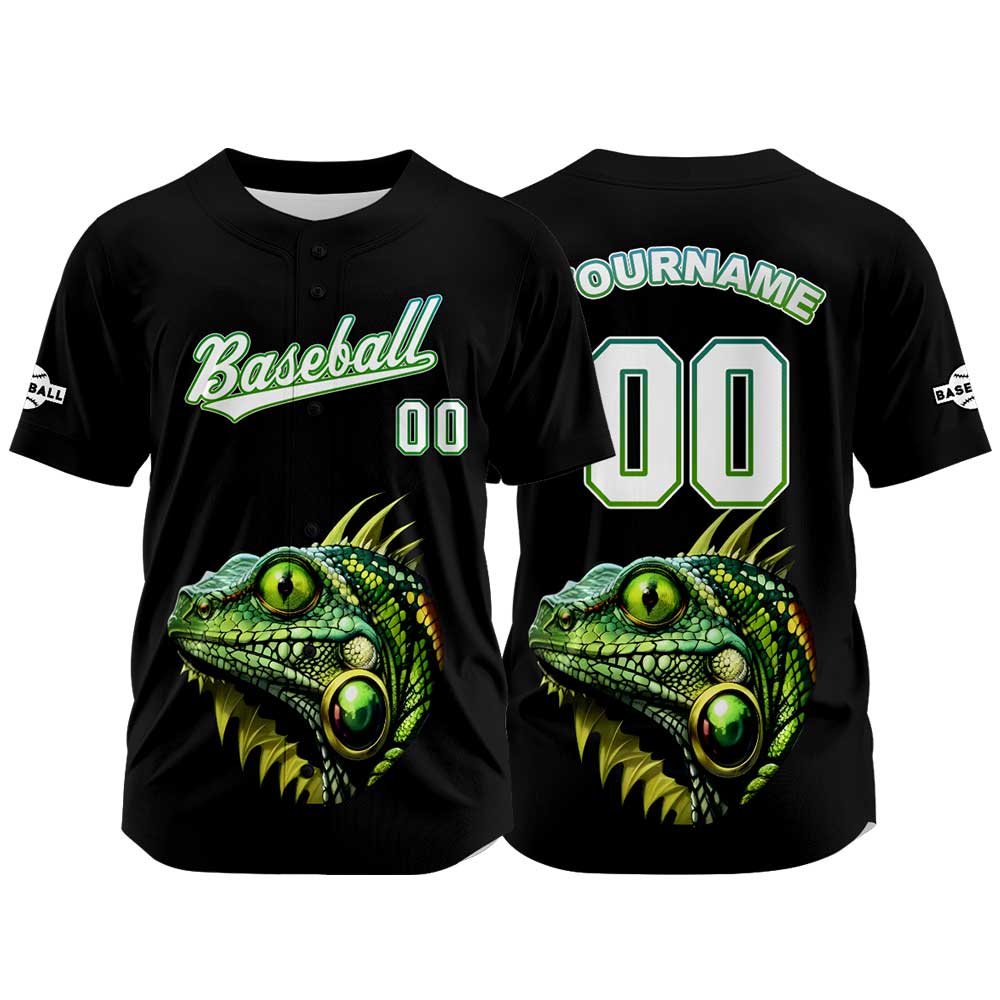 Custom Black Baseball Jersey Print Personalized Name, Number and Logo