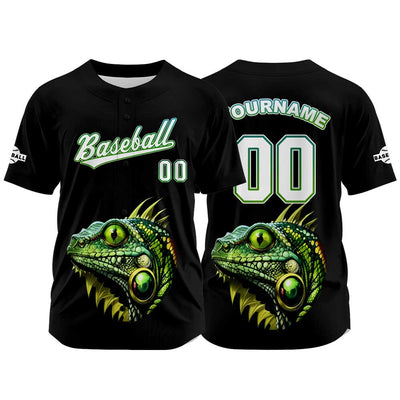 Custom Black Baseball Jersey Print Personalized Name, Number and Logo