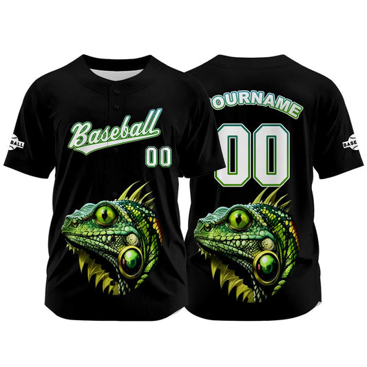 Custom Black Baseball Jersey Print Personalized Name, Number and Logo