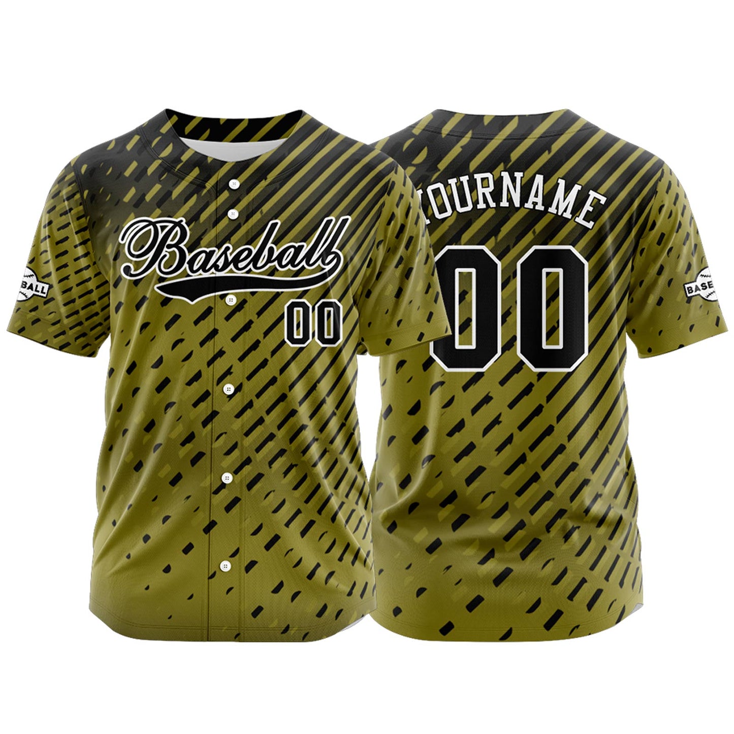 Custom Yellow Button Down Baseball Jersey for Men Women Adult Youth Print Name Number Logo